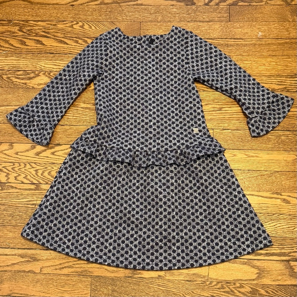 NWT Deux Par Deux Sz 7 Navy Knit Dress